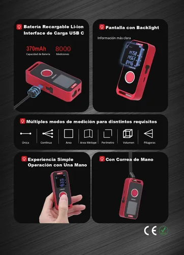 UNI-T MINI MEDIDOR DE DISTANCIA LASER 40MTS